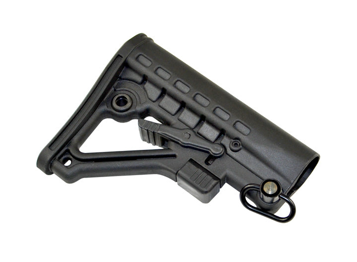 AR Adjustable Commercial Spec ButtStock, with Adjuster Lock and Removable Sling Swivel, Black