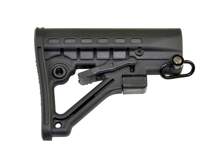 AR Adjustable Commercial Spec ButtStock, with Adjuster Lock and Removable Sling Swivel, Black