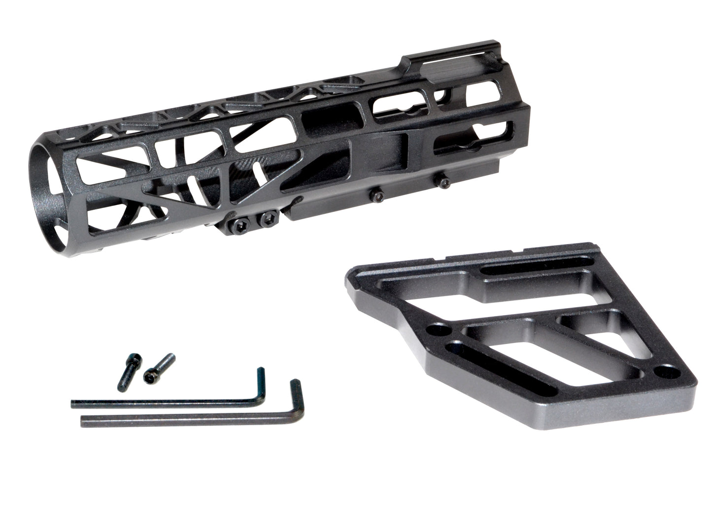 Presma Skeletonized Pistol Fixed Stock, Black Anodized Aluminum