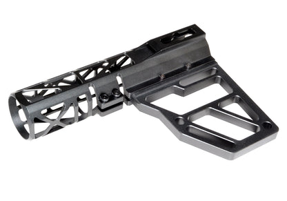 Presma Skeletonized Pistol Fixed Stock, Black Anodized Aluminum