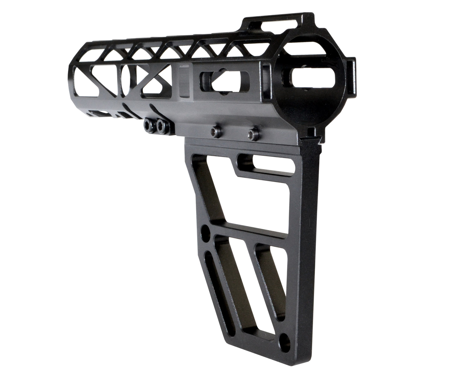 Presma Skeletonized Pistol Fixed Stock, Black Anodized Aluminum