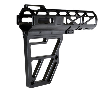 Presma Skeletonized Pistol Fixed Stock, Black Anodized Aluminum