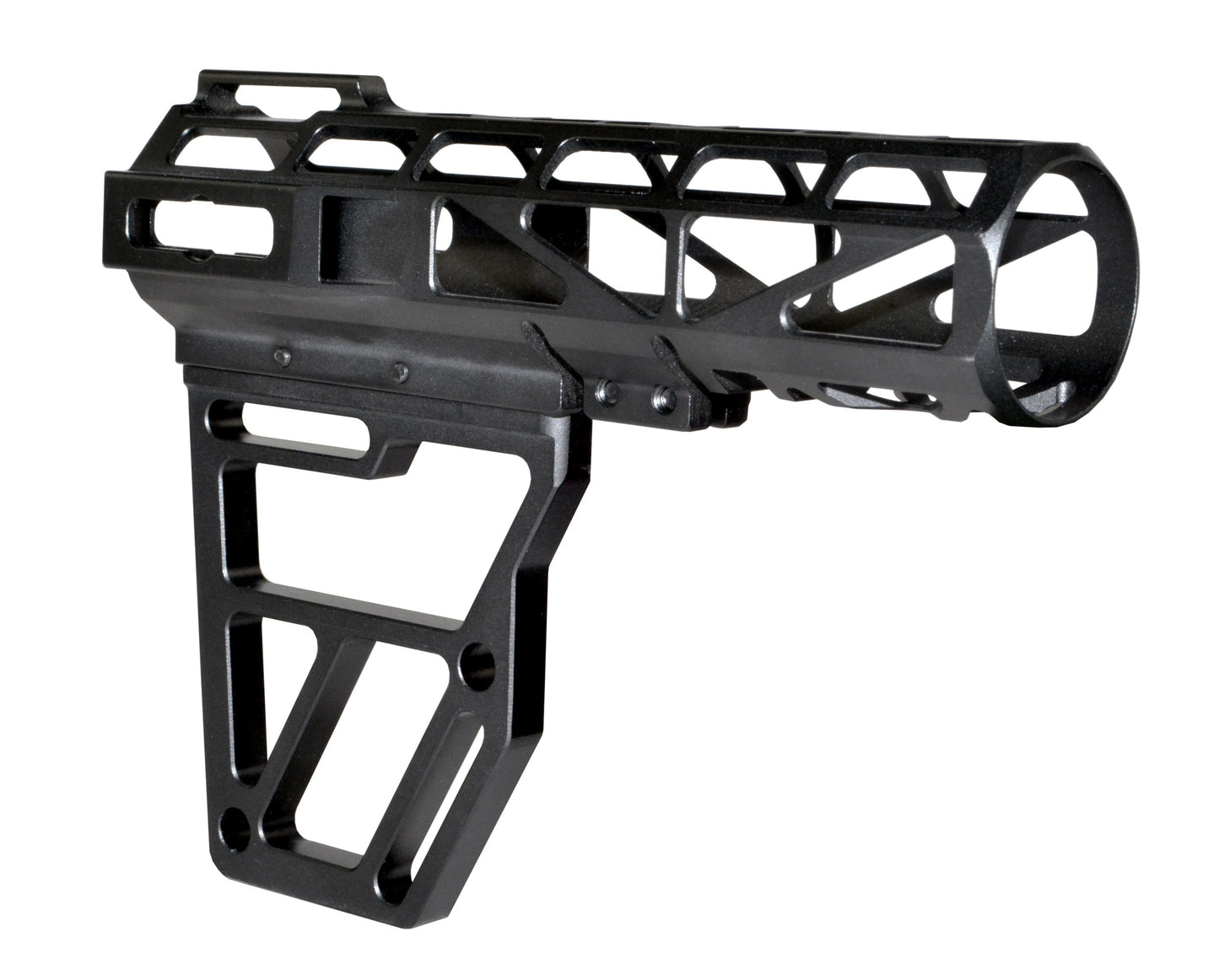 Presma Skeletonized Pistol Fixed Stock, Black Anodized Aluminum