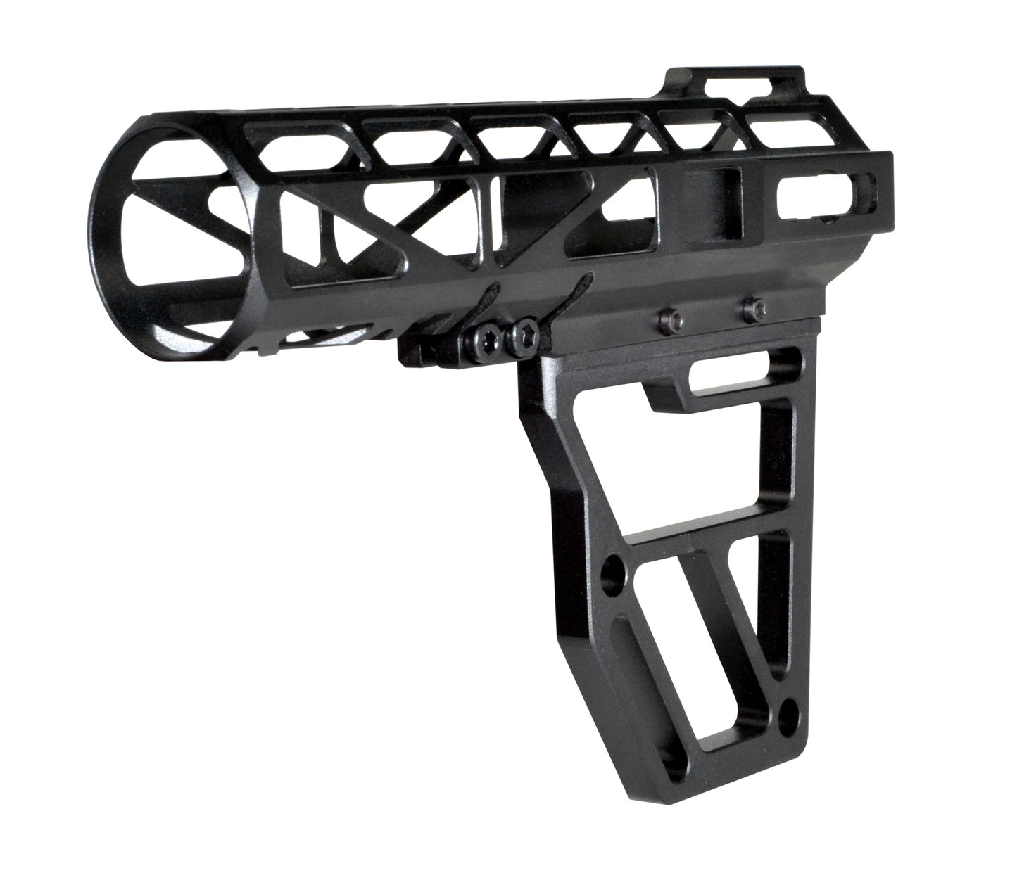 Presma Skeletonized Pistol Fixed Stock, Black Anodized Aluminum