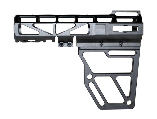 Presma Skeletonized Pistol Fixed Stock, Black Anodized Aluminum