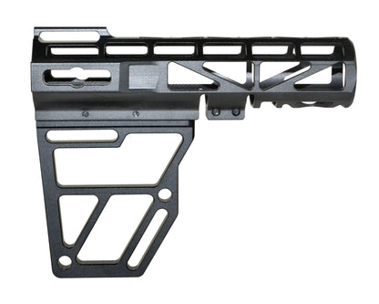 Presma Skeletonized Pistol Fixed Stock, Black Anodized Aluminum