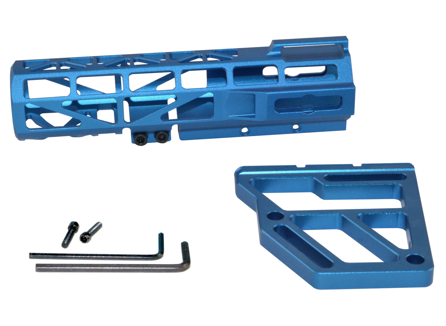 Presma Skeletonized Pistol Fixed Stock, Dark Blue Anodized Aluminum