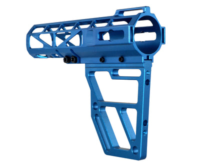 Presma Skeletonized Pistol Fixed Stock, Dark Blue Anodized Aluminum