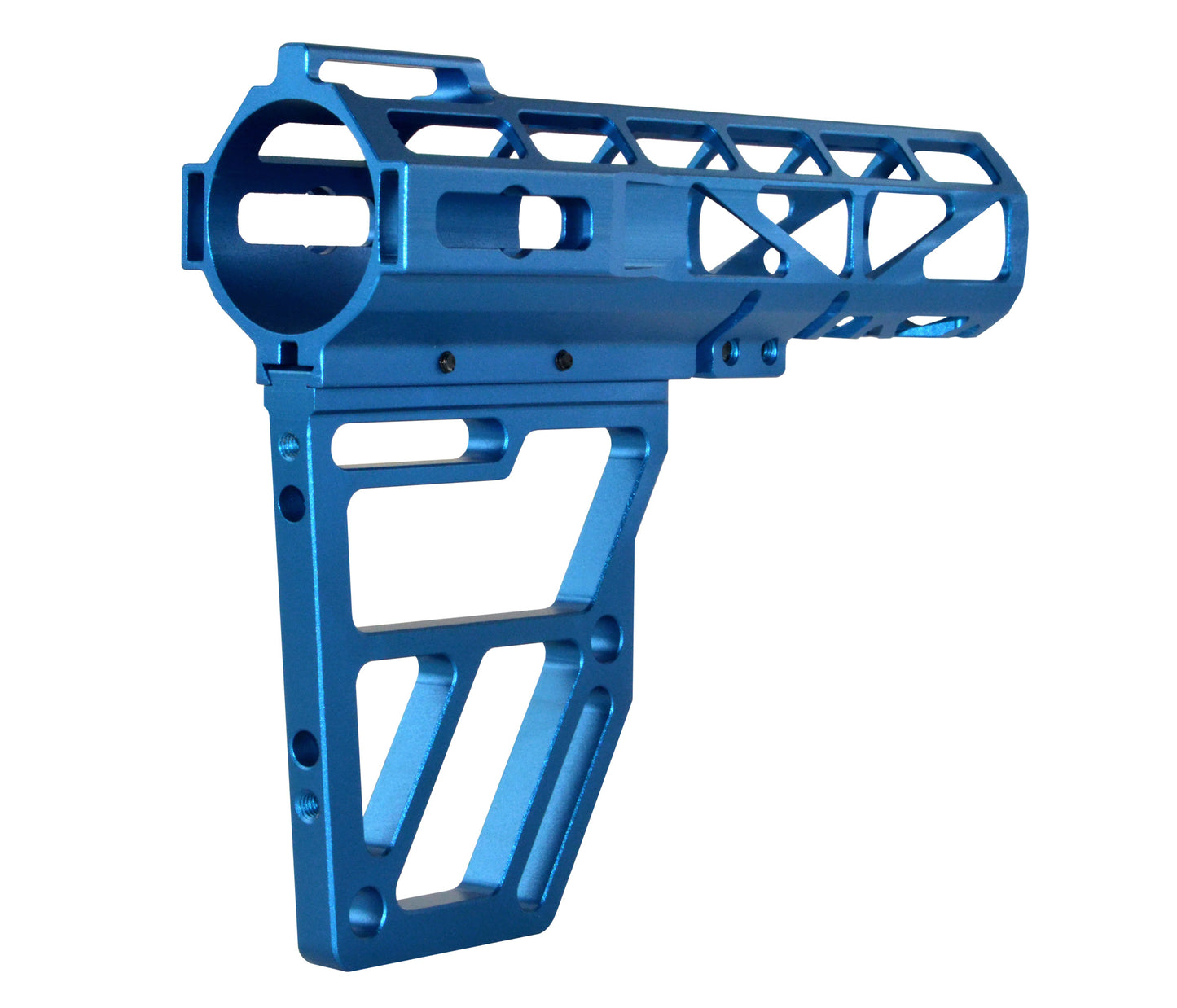 Presma Skeletonized Pistol Fixed Stock, Dark Blue Anodized Aluminum