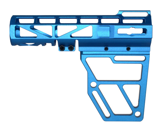 Presma Skeletonized Pistol Fixed Stock, Dark Blue Anodized Aluminum