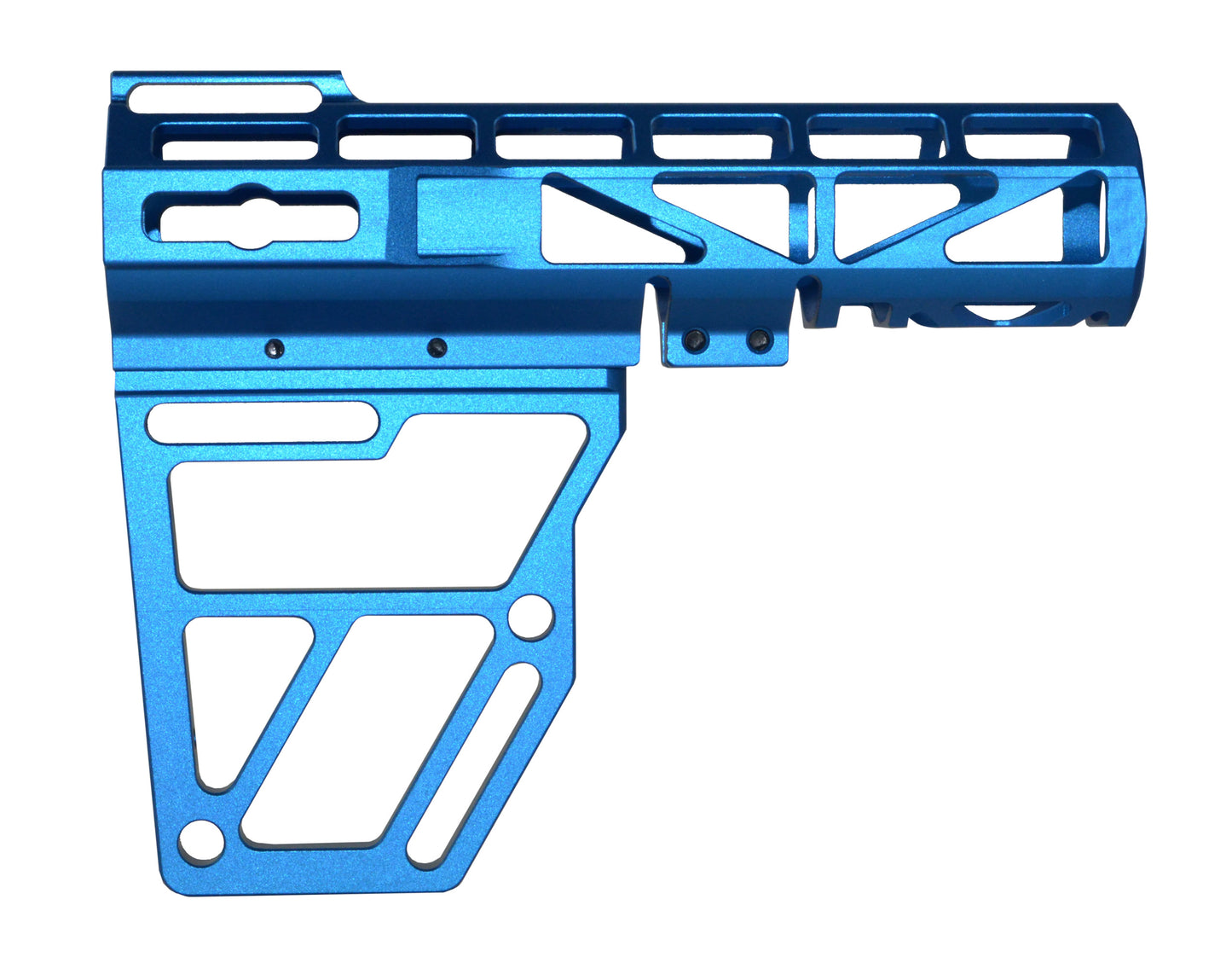 Presma Skeletonized Pistol Fixed Stock, Dark Blue Anodized Aluminum