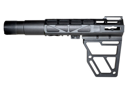 Presma Skeletonized Pistol Fixed Stock with Buffer Tube Kit, Black Anodized Aluminum