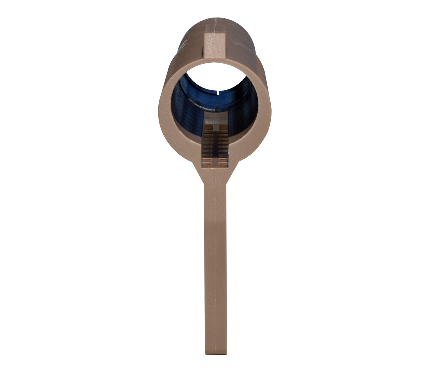 Presma Inc's Patented Fixed Stock with Clamp Lock and Fin for AR-15 Pistols, Tan