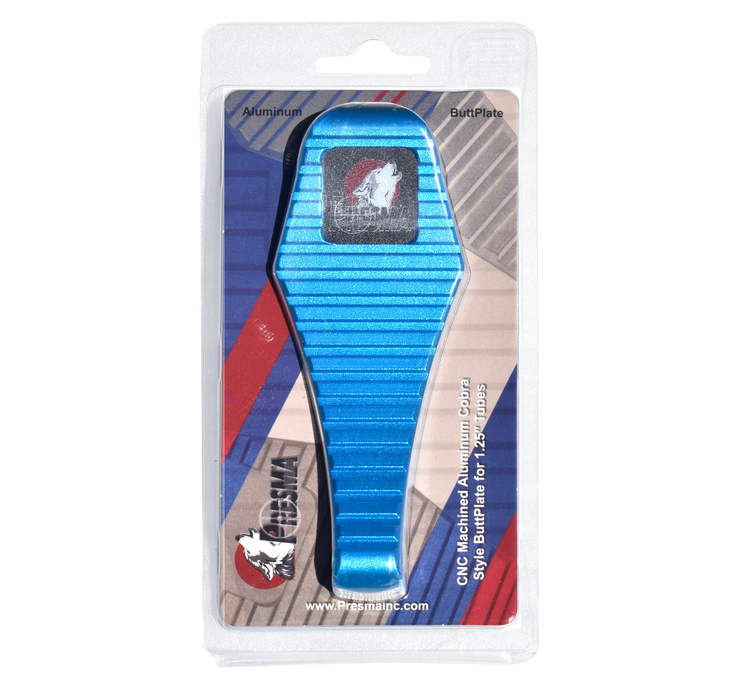 Presma Cobra Style ButtStock Shoulder Plate, Fit Pistol Style Straight Tubes, Blue