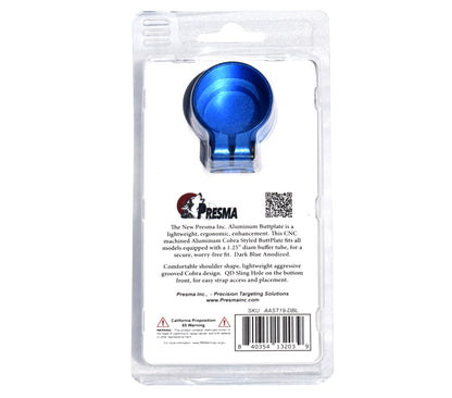 Presma Cobra Style ButtStock Shoulder Plate, Fit Pistol Style Straight Tubes, Dark Blue