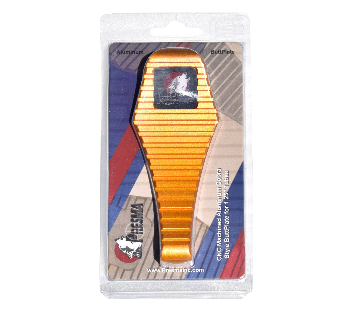 Presma Cobra Style ButtStock Shoulder Plate, Fit Pistol Style Straight Tubes, Orange