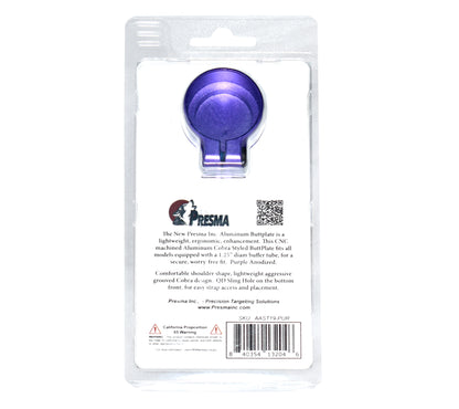 Presma Cobra Style ButtStock Shoulder Plate, Fit Pistol Style Straight Tubes, Purple