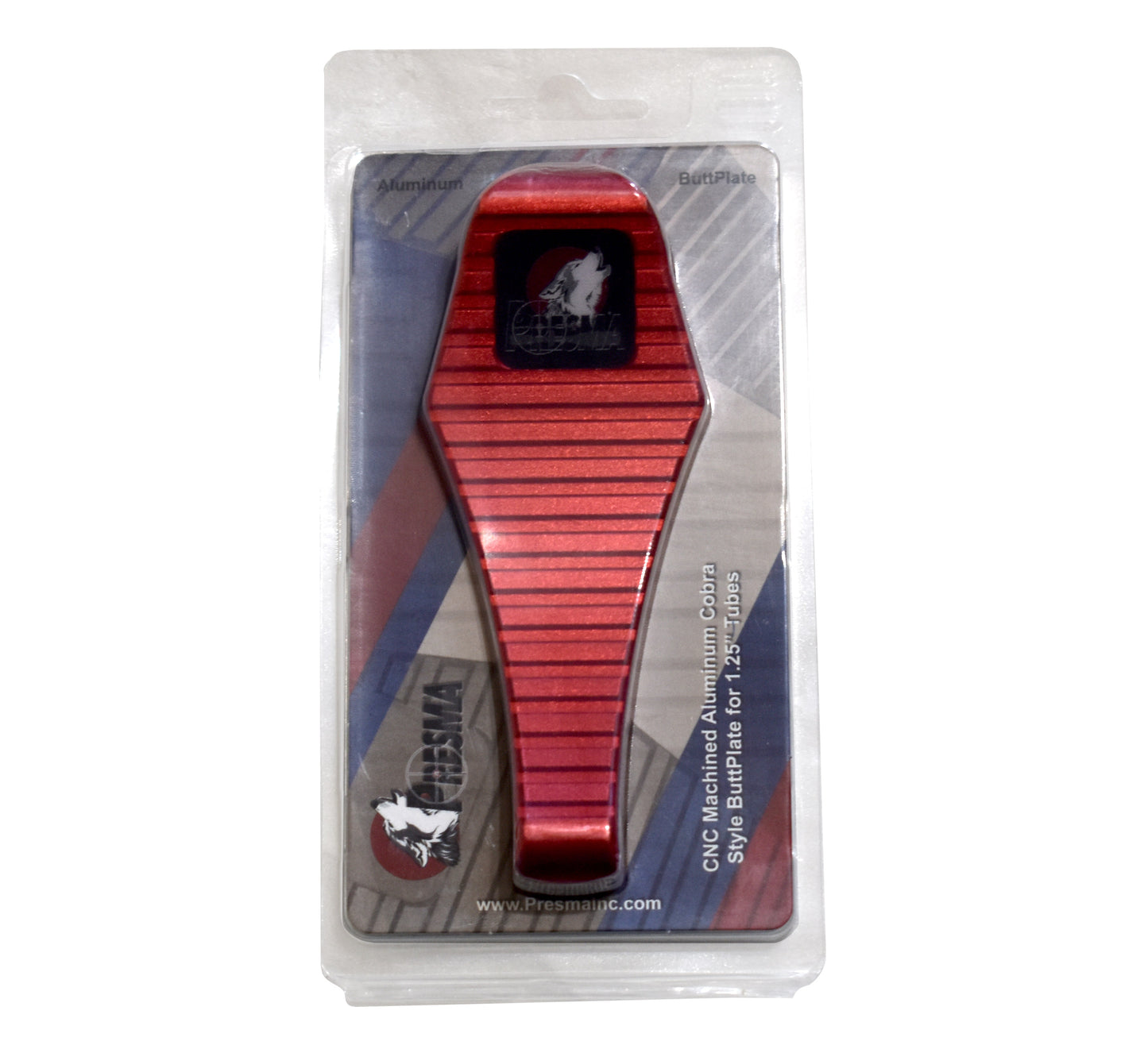 Presma Cobra Style ButtStock Shoulder Plate, Fit Pistol Style Straight Tubes, Red