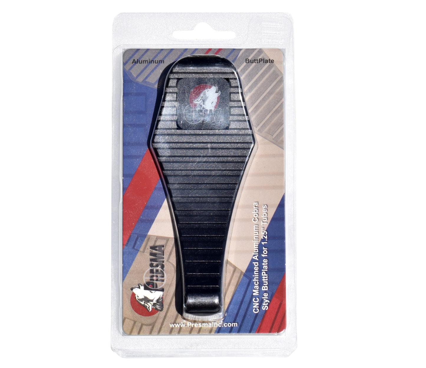 Presma Cobra Style ButtStock Shoulder Plate, Fit Pistol Style Straight Tubes, Black