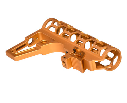 Presma Skeletonized AR Pistol Fixed Stock for 6 Position Mil Spec Tubes, Orange.