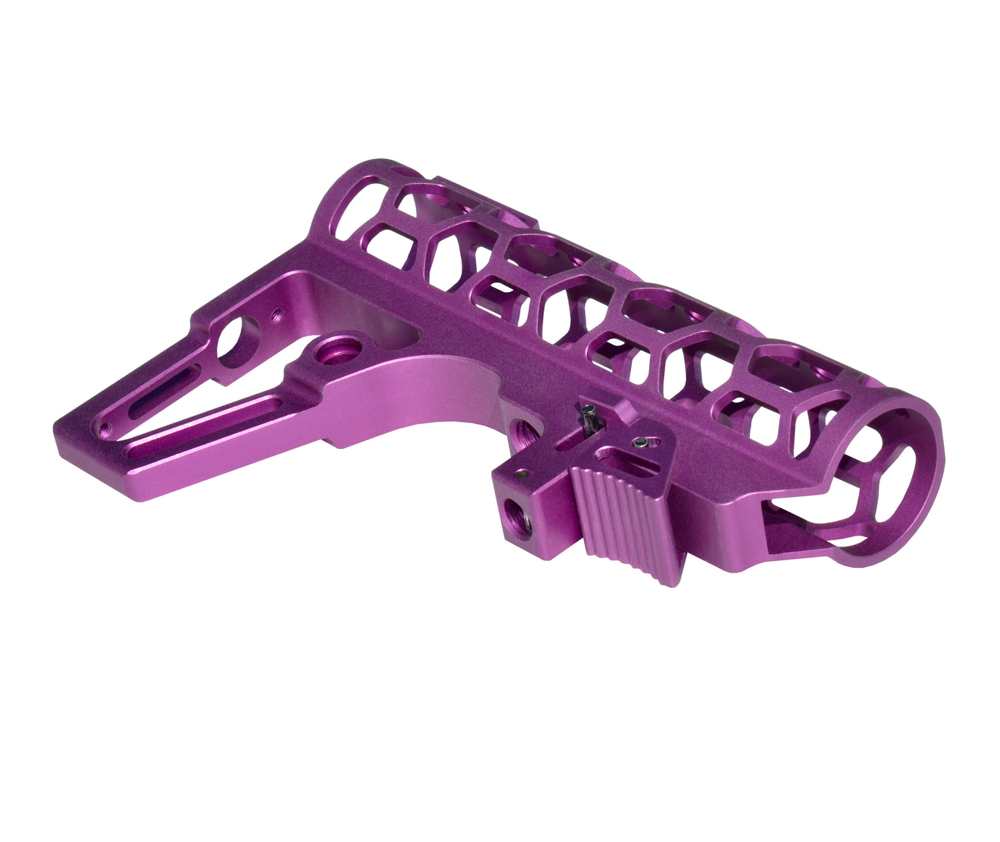 Presma Skeletonized AR Pistol Fixed Stock for 6 Position Mil Spec Tubes, Purple.