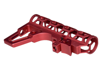 Presma Skeletonized AR Pistol Fixed Stock for 6 Position Mil Spec Tubes, Red.