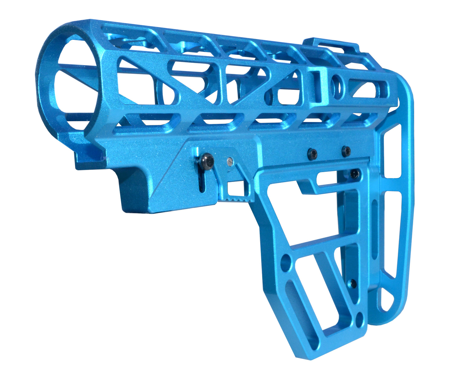 Presma Skeletonized AR Mil Spec Buttstock, Blue Anodized Aluminum