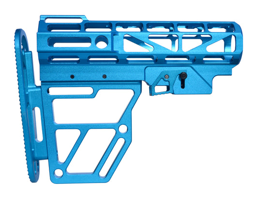 Presma Skeletonized AR Mil Spec Buttstock, Blue Anodized Aluminum
