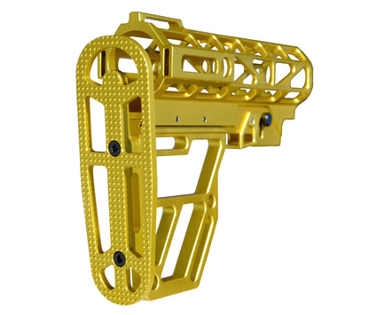 Presma Skeletonized AR Mil Spec Buttstock, Gold Anodized Aluminum
