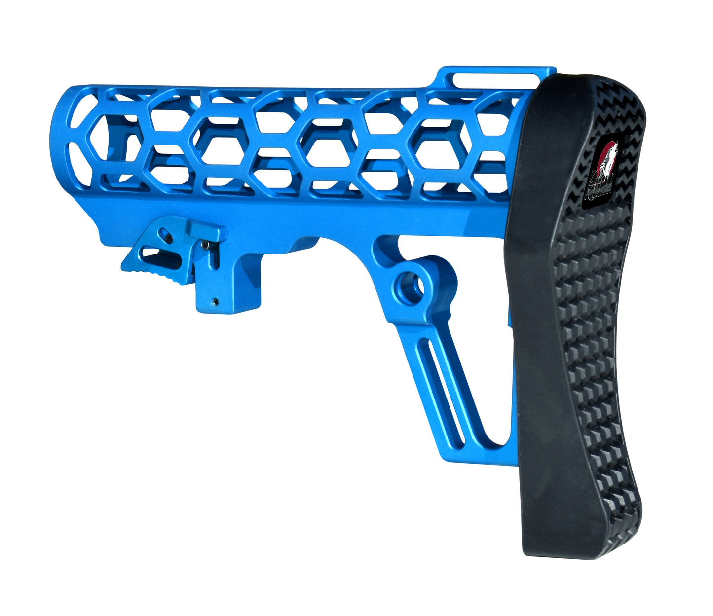 Presma Skeletonized AR Buttstock For 6 Position Mil Spec Tubes, Blue.