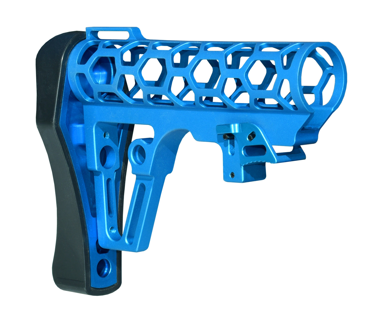 Presma Skeletonized AR Buttstock For 6 Position Mil Spec Tubes, Blue.
