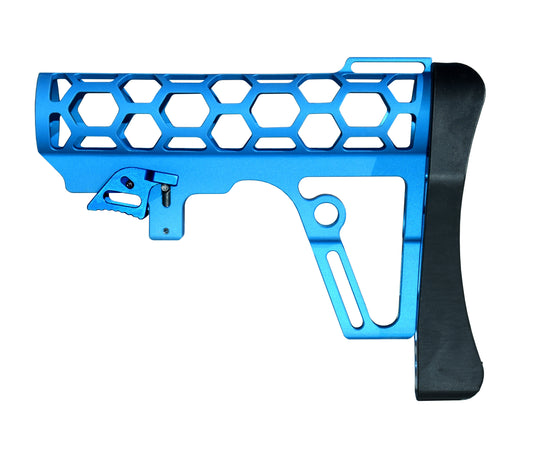 Presma Skeletonized AR Buttstock For 6 Position Mil Spec Tubes, Blue.