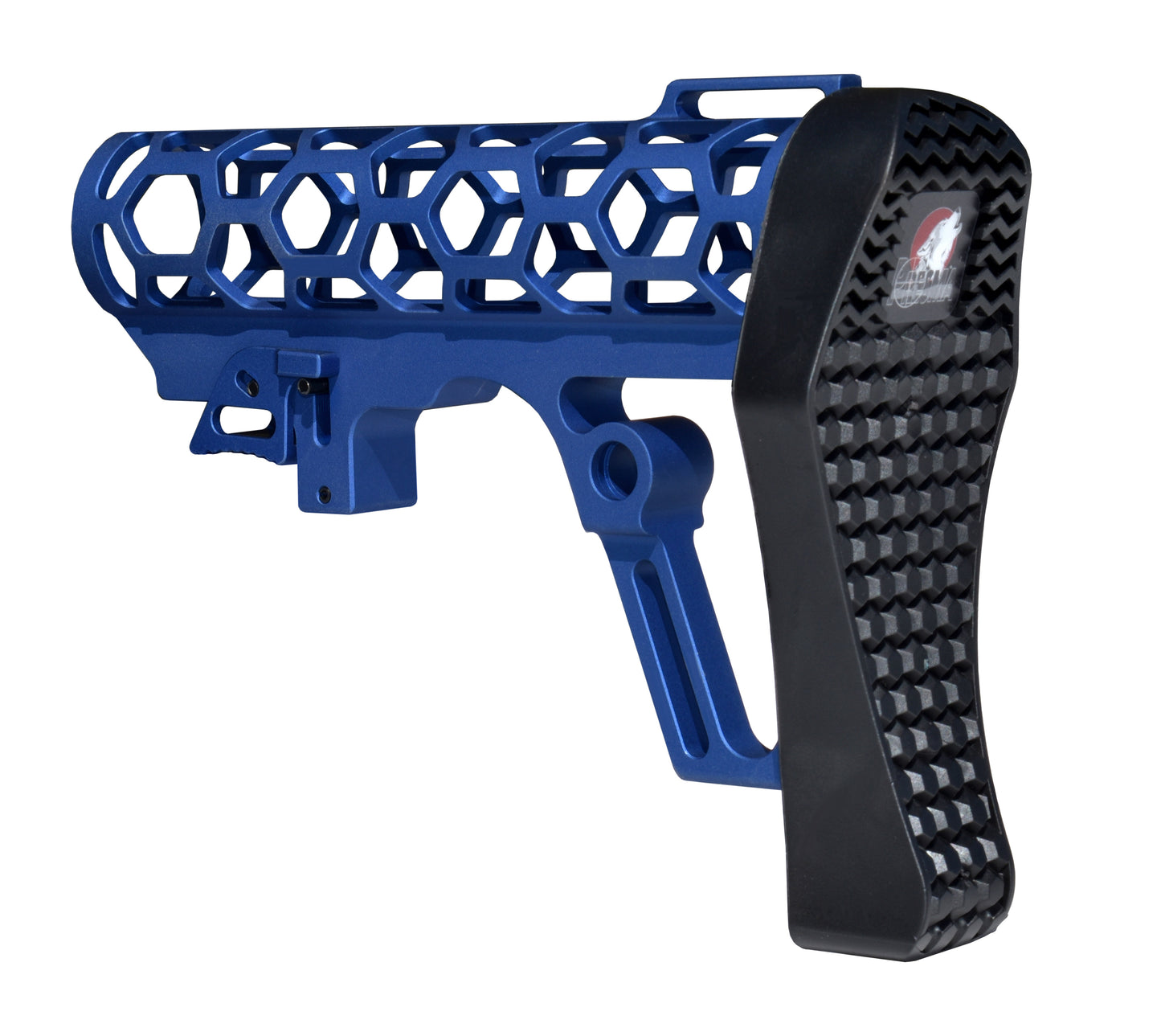 Presma Skeletonized AR Buttstock For 6 Position Mil Spec Tubes, Dark Blue.