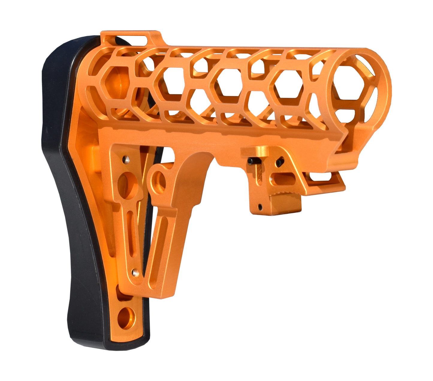 Presma Skeletonized AR Buttstock For 6 Position Mil Spec Tubes, Orange.