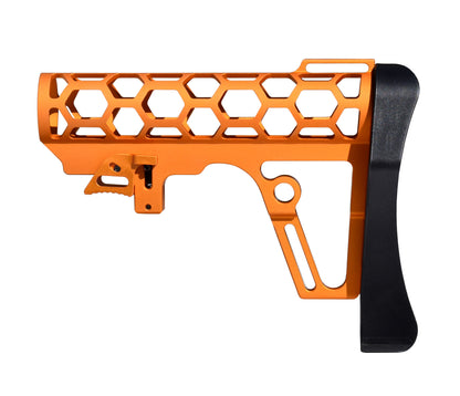 Presma Skeletonized AR Buttstock For 6 Position Mil Spec Tubes, Orange.