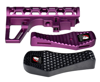 Presma Skeletonized AR Buttstock For 6 Position Mil Spec Tubes, Purple.
