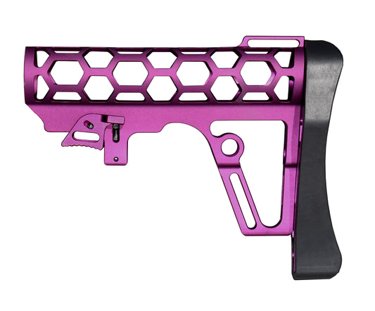 Presma Skeletonized AR Buttstock For 6 Position Mil Spec Tubes, Purple.