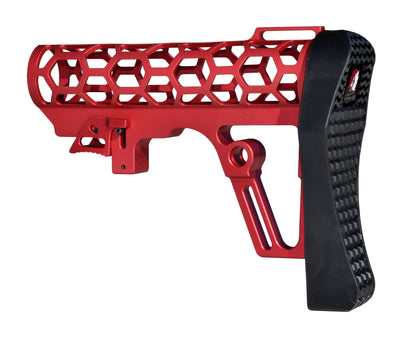 Presma Skeletonized AR Buttstock For 6 Position Mil Spec Tubes, Red.