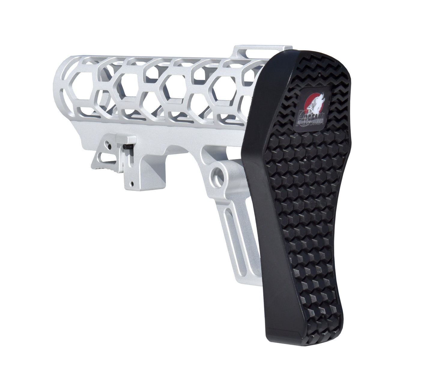 Presma Skeletonized AR Buttstock For 6 Position Mil Spec Tubes, Silver.