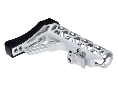 Presma Skeletonized AR Buttstock For 6 Position Mil Spec Tubes, Silver.