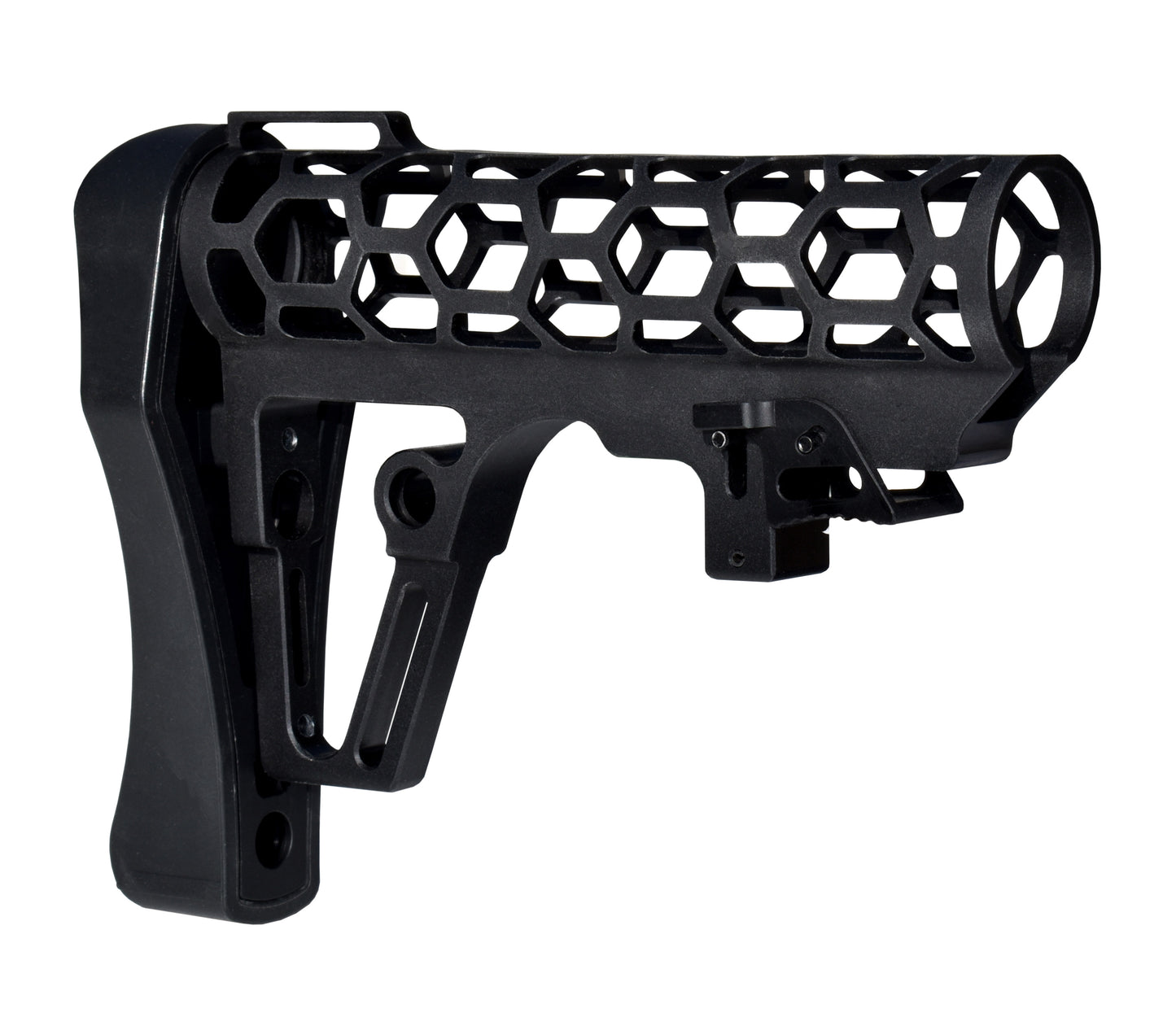 Presma Skeletonized AR Buttstock For 6 Position Mil Spec Tubes, Black.