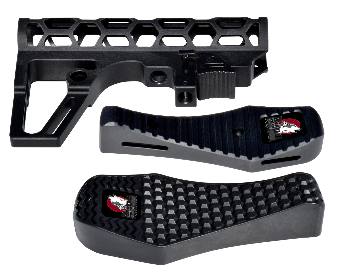 Presma Skeletonized AR Buttstock For 6 Position Mil Spec Tubes, Black.