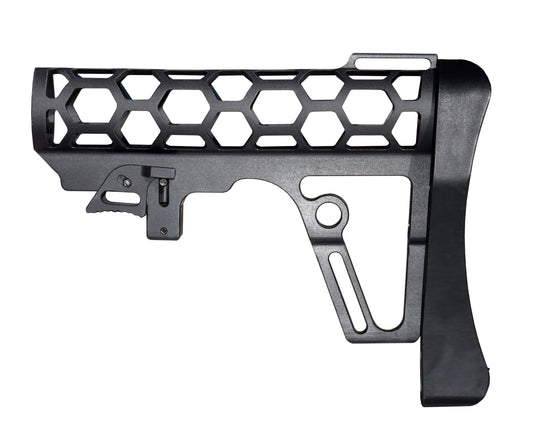 Presma Skeletonized AR Buttstock For 6 Position Mil Spec Tubes, Black.