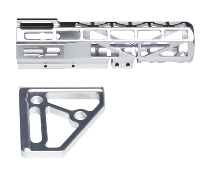Presma Skeletonized Pistol Arm Brace, Silver Anodized Aluminum