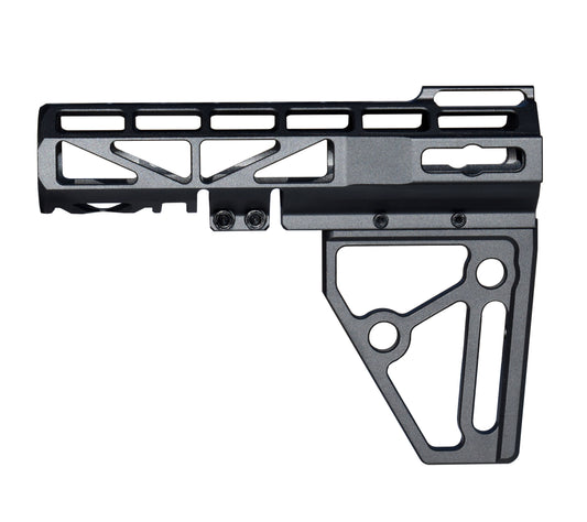 Presma Skeletonized Pistol Arm Brace, Black Anodized Aluminum