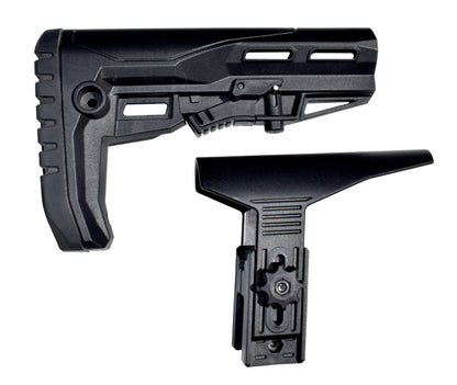 Enhanced Polymer Mil-Spec Buttstock, with Adjustable Cheek Rest and Rubber Pad