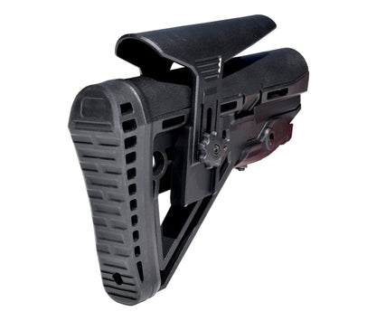 Enhanced Mil-Spec Buttstock, with Advanced Integrated Recoil Dampener, Adjustable Cheek Rest and Cushy Rubber Pad