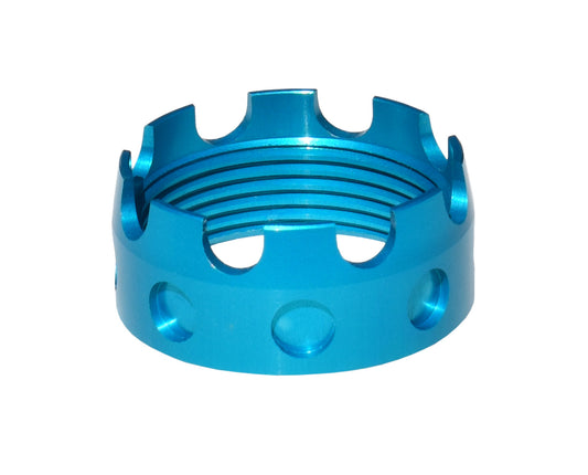 Enhanced Castle Nut for AR .223/5.56/.308 Buffer Tube Receiver End Plates, Blue