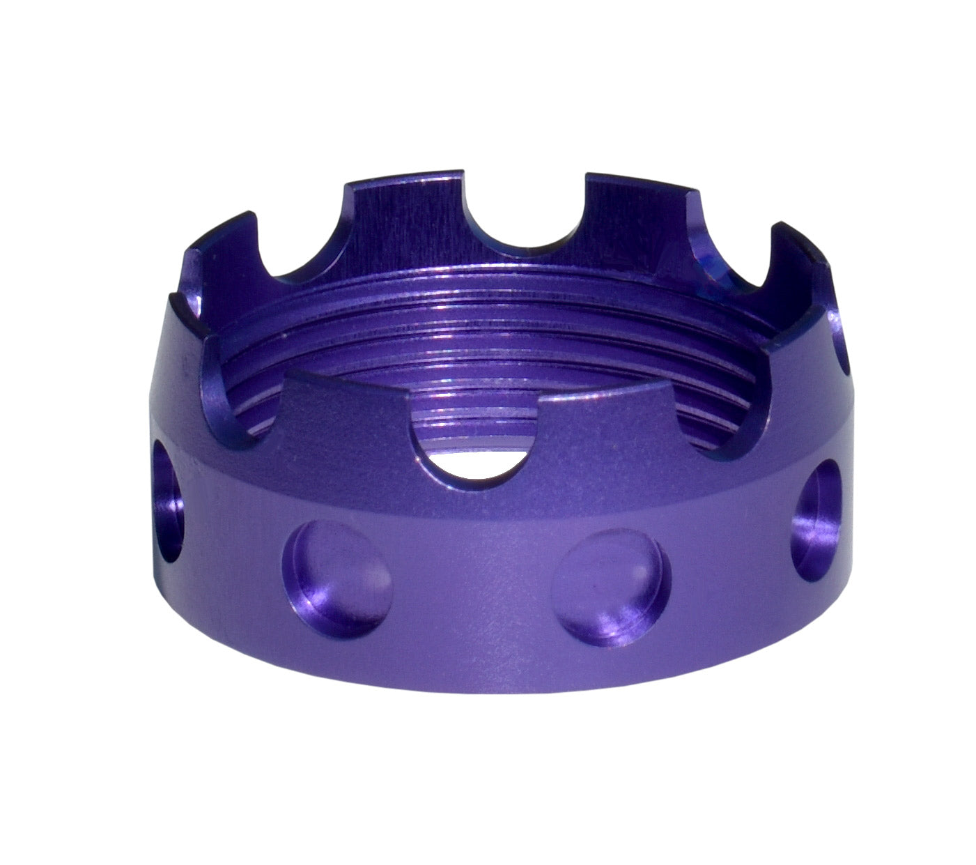 Enhanced Castle Nut for AR .223/5.56/.308 Buffer Tube Receiver End Plates, Purple