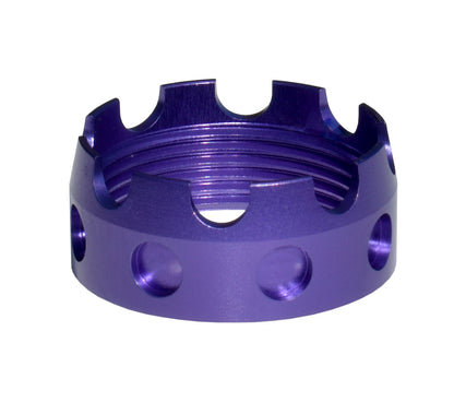 Enhanced Castle Nut for AR .223/5.56/.308 Buffer Tube Receiver End Plates, Purple